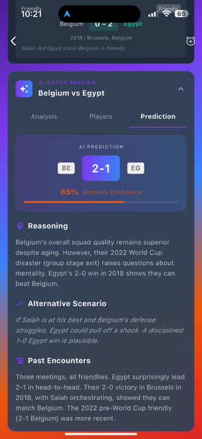 AI match prediction