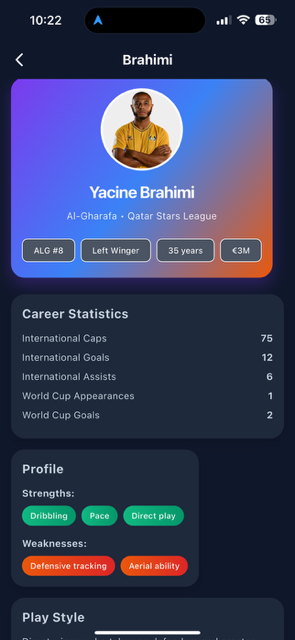 Player profile